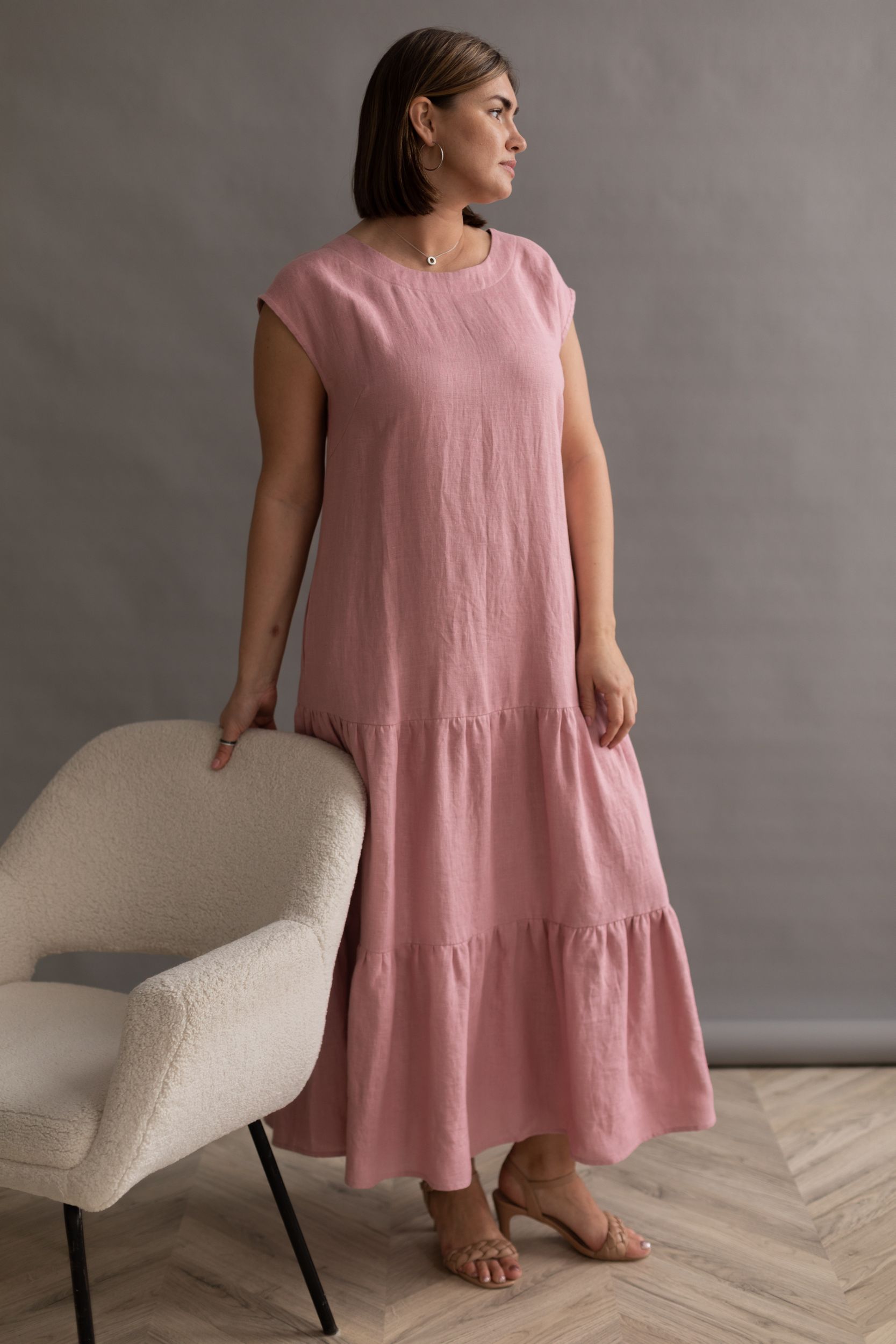Платье с градиентом Плюс пыльно-розового цвета